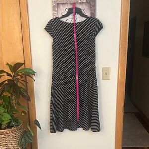 9 & CO Black and White Striped Dress